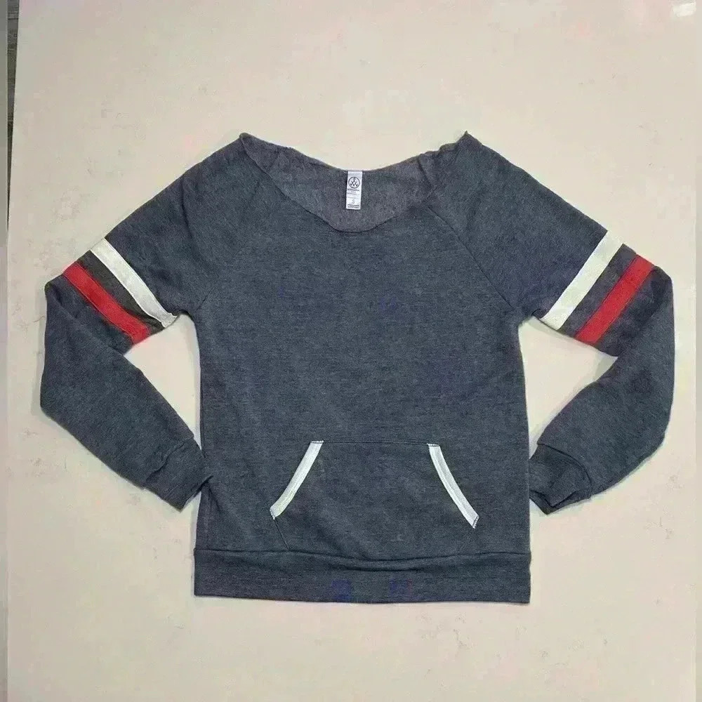 Women’s Alternative Apparel Cut-off Off the shoulder sweater - Picture 4 of 7